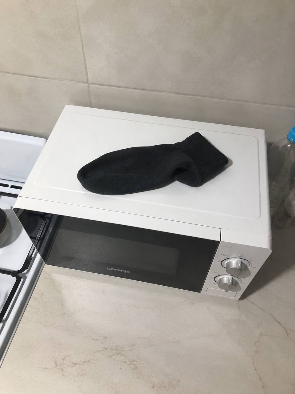 sock on the microwave